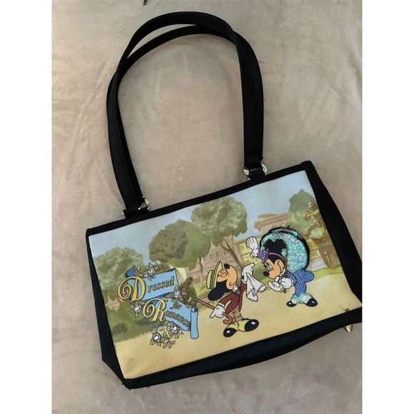 Disney Handbags - Disney Mickey & Minnie Mouse Dressed for Romance Handbag Shoulder Bag Multicolor